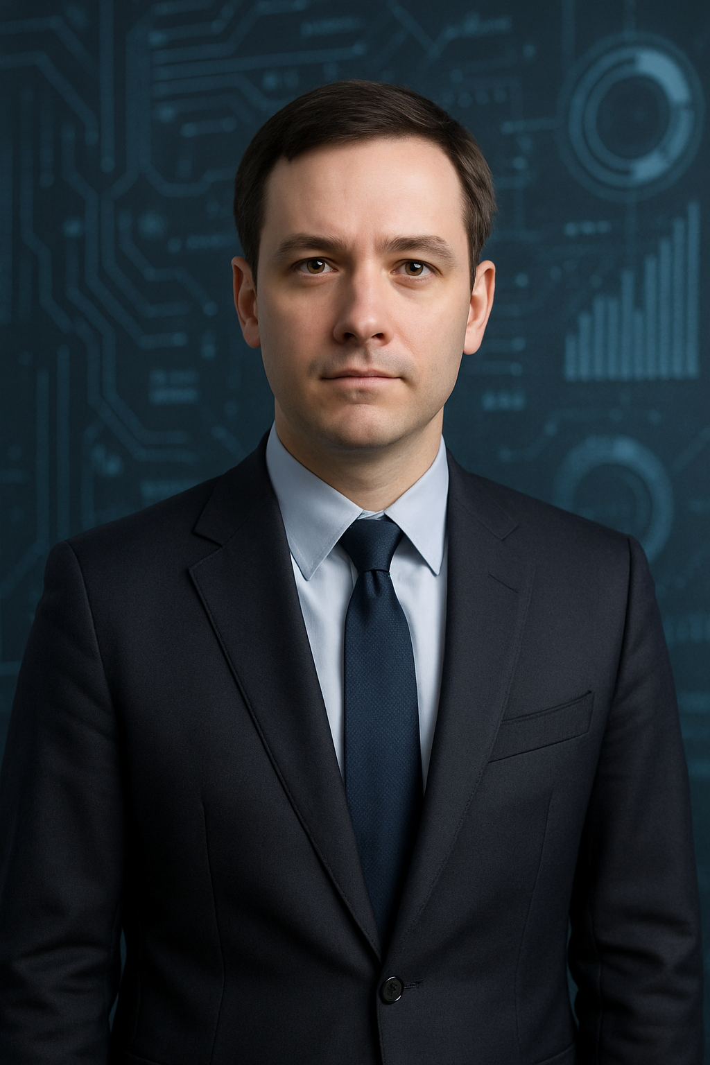 professional portrait with digital display